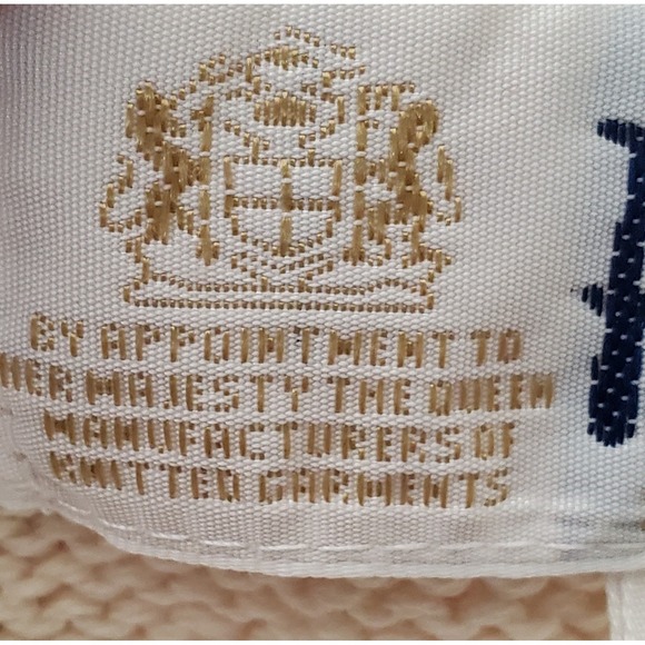 FLAWS Vintage Pringle Of Scotland Men's Large Cotton Sweater Old Money V Neck - Picture 4 of 12